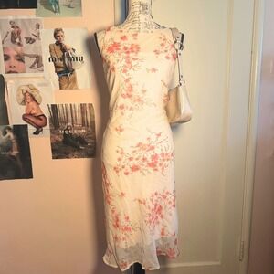 Y2K Faith Love Passion Ivory Floral Midi Dress